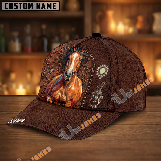 Unijames Vintage Leather Horse Art Cap