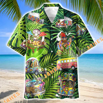 Unijames Stay Trippy Little Hippie Camping Hawaiian Shirt