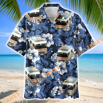 Unijames Mercedes Camper Van Tropical Camping Hawaiian Shirt