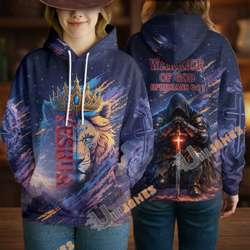 Unijames Crowned Lion of Judah Prophetic 3D All-Over Print Hoodie