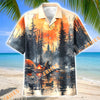 Unijames Fishing Camping Sunset Forest Lake Hawaiian Shirt