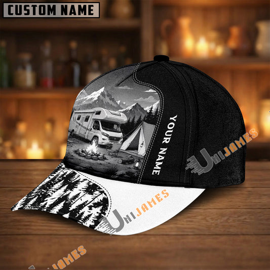 Unijames Custom Name RV Explorer Mountain Scene Cap