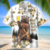 Unijames Camping Bear Drinks Cup Beer Hawaiian Shirt