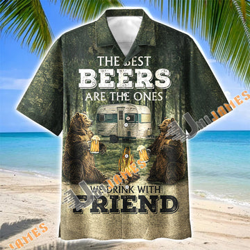 Unijames The Best Beers We Drink With Friend Bear Camping Hawaiian Shirt