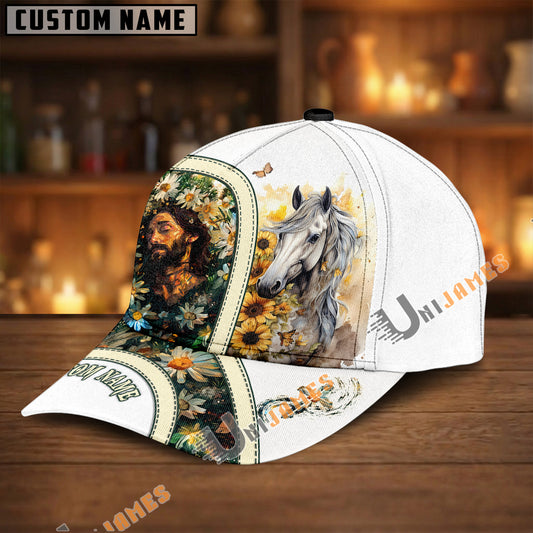 Unijames Jesus & White Horse Floral Garden Cap