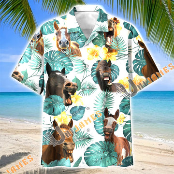 Unijames Tropical Laughing Horse Hawaiian Shirt