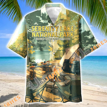 Unijames Serenity Lake National Park Camping Hawaiian Shirt