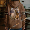 UniJames Personalized Palomino Horse Leather-Look Hoodie