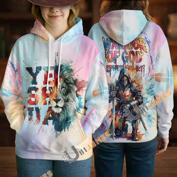 Unijames Christian Warrior 3D All-Over Print Hoodie – Yeshua & Lion of Judah