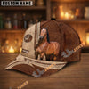 Unijames Personalized Equestrian Horseshoe Leather Classic Cap