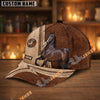 Unijames Personalized Equestrian Horseshoe Leather Classic Cap