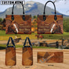Unijames Thoroughbred Never Walk Alone Custom Name 3D Leather Handbag