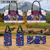 Unijames Warmblood America Lover Custom Name 3D Leather Handbag