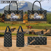 Unijames Appaloosa Leather Heart Pattern Custom Name 3D Leather Handbag