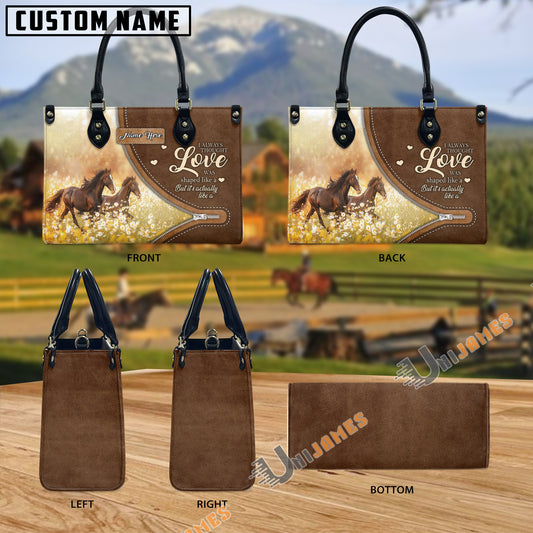 Uni Horses I Always Thought Love Personalized Leather Bag