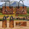Unijames American Quarter Horse Never Walk Alone Custom Name 3D Leather Handbag