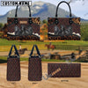 Unijames Friesian Happiness Sunflower Custom Name 3D Leather Handbag