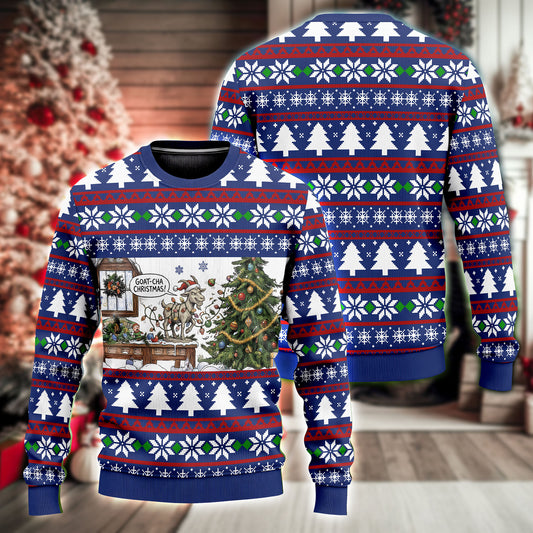 Unijames Goat-Cha Christmas Ugly Sweater