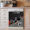 Uni Black Angus Cattle Metal Pattern Custom Name Dishwasher Door Cover