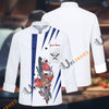 Unijames Color Spike Pattern Multicolor Option Custom Name Long Sleeve Chef Jacket (4 Colors)