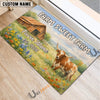 Uni Farm Sweet Farm Custom Name Cow Welcome Doormat