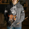 Uni Personalized Name & Farm Name Jesus and Cow Christian Hoodie (10 Cattle Breeds)