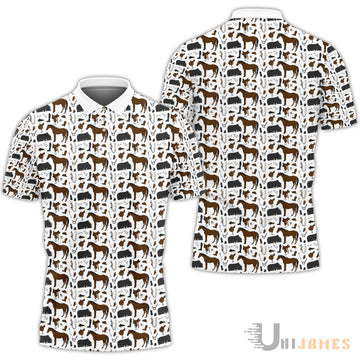 Unique Horse Riding Equipment Pattern Polo Shirt