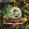 Uni Personalized Farmhouse Christmas Snow Globe Acrylic Ornament (14 Breed Options)