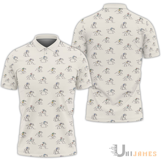 Unique Skilled Horsemen Pattern Polo Shirt