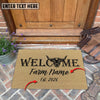 Uni Custom Farm Name Welcome Doormat with Bull Head Coir Doormat