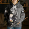Uni Personalized Name & Farm Name Jesus and Cow Christian Hoodie (10 Cattle Breeds)