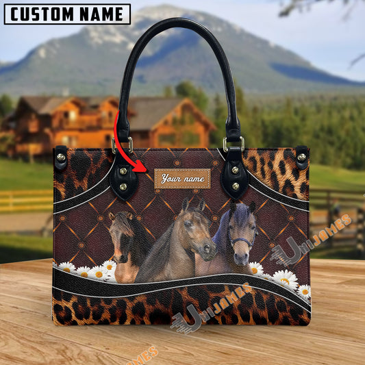 Unijames Morgan Happiness Sunflower Custom Name 3D Leather Handbag
