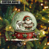 Uni Personalized Farmhouse Christmas Snow Globe Acrylic Ornament (14 Breed Options)
