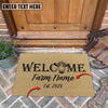 Uni Custom Farm Name Welcome Doormat with Bull Head Coir Doormat