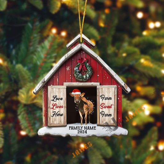 Uni Jersey Christmas Farm Sweet Farm Custom Shape Acrylic Ornament