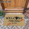 Uni Custom Farm Name Welcome Doormat with Bull Head Coir Doormat