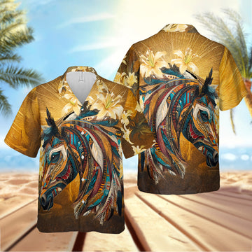 Tribal Horse Hawaiian Shirt – Bold, Artistic & Wild