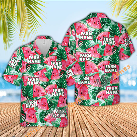 UniJames Custom Logo, Farm Name Watermelon Hawaiian Shirt