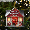 UniJames Personalized Our First Christmas Barn Couple Acrylic Ornament