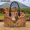 Unijames Thoroughbred Center Zip Pattern Custom Name 3D Leather Handbag