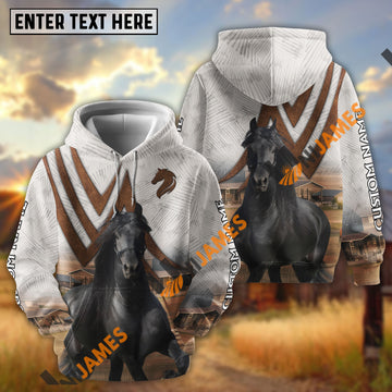 Unijames Personalized Friesian Majestic Country Horse Ranch All-Over Print Hoodie
