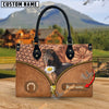 Unijames Morgan Center Zip Pattern Custom Name 3D Leather Handbag