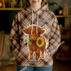 Uni Personalized Sunflower Cow Cozy Hoodie (12 Cattle Breeds)