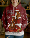 Uni Personalized Cute Christmas Cow Hoodie (8 Cattle Breeds)