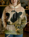 Uni Personalized Name & Farm Name Peaceful Countryside Cow Hoodie