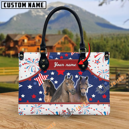 Unijames Morgan America Lover Custom Name 3D Leather Handbag