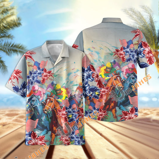 Horse Racing Hawaiian Shirt