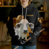 Uni Personalized Name & Farm Name Vintage Barn Cow Hoodie (10 Cattle Breeds)