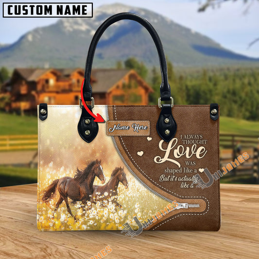 Uni Horses I Always Thought Love Personalized Leather Bag