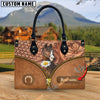 Unijames Warmblood Center Zip Pattern Custom Name 3D Leather Handbag